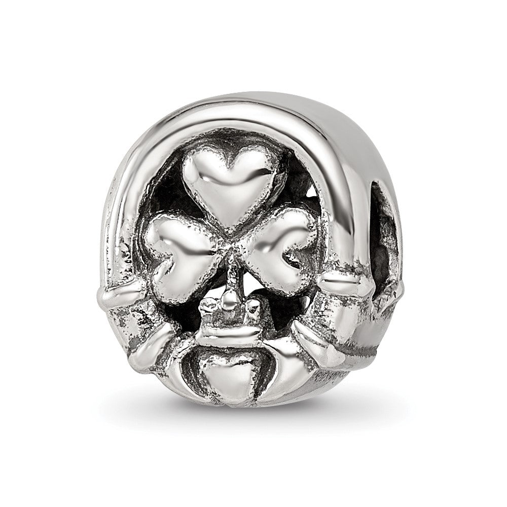 Sterling Silver Reflections Three Leaf Clover Bead, 10 x 9.09 mm