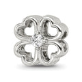 Sterling Silver Reflections Four Leaf Clover w/ CZ Bead, 10 x 10 mm
