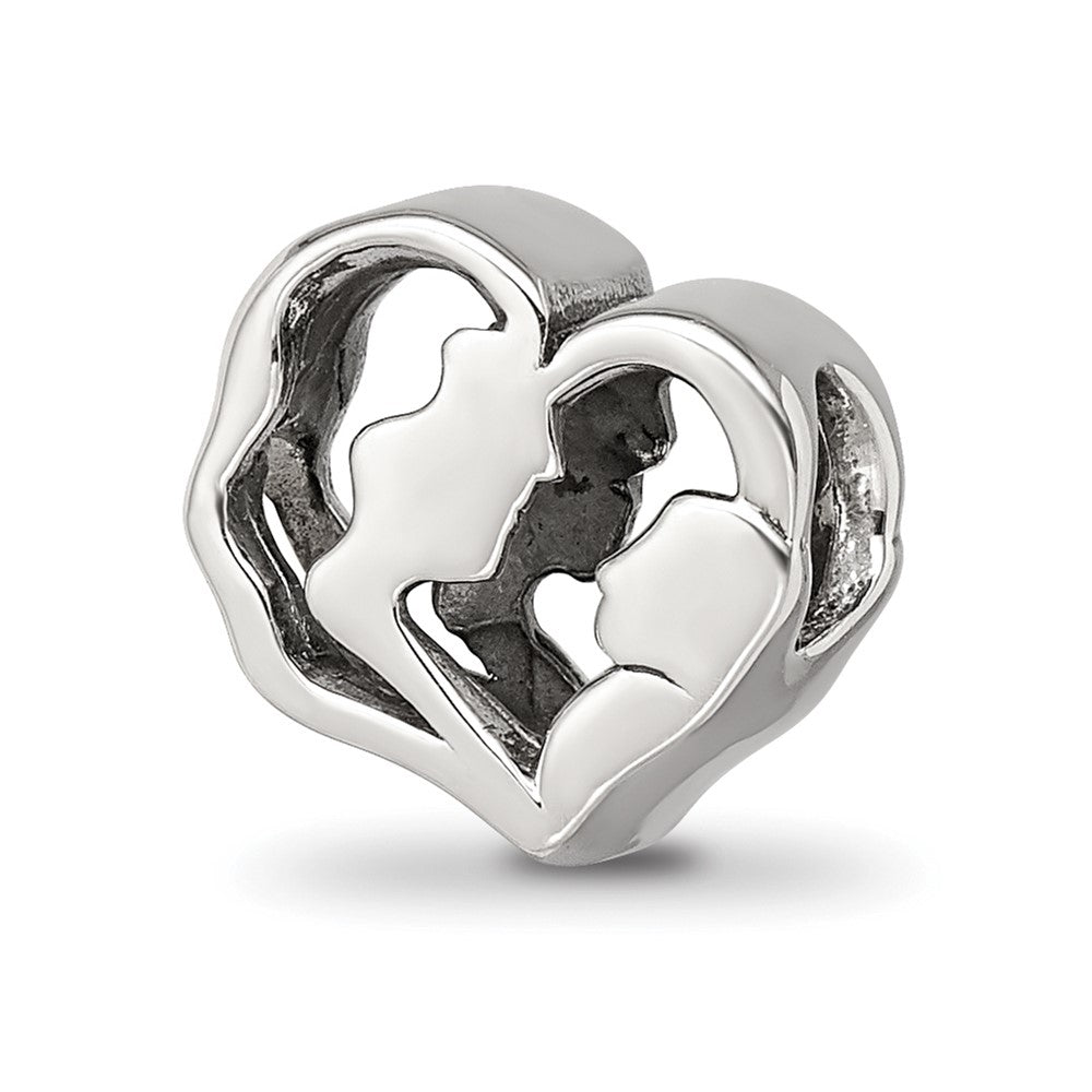Sterling Silver Reflections Mother and Baby Bead, 8.18 x 10 mm