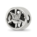 Sterling Silver Reflections Dove & Peace Sign Bead, 10 x 10 mm