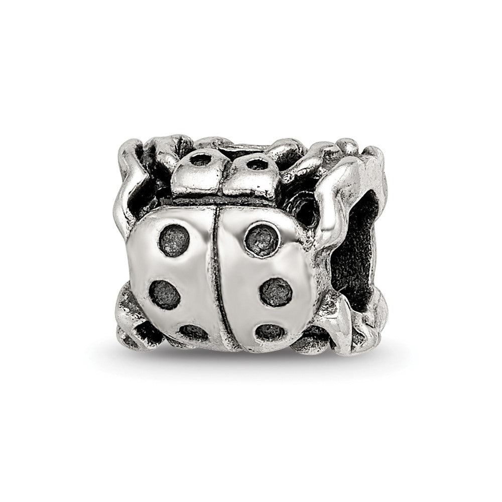 Sterling Silver Reflections Ladybug Bead, 8.18 x 9.09 mm