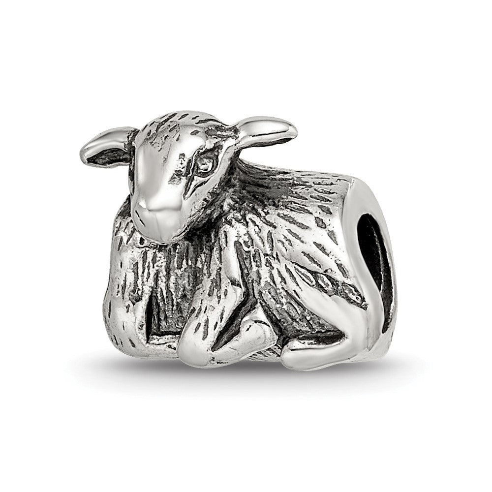 Sterling Silver Reflections Lamb Bead, 9.09 x 10 mm