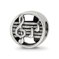 Sterling Silver Reflections Music Notes & Staff Bead, 10 x 10 mm