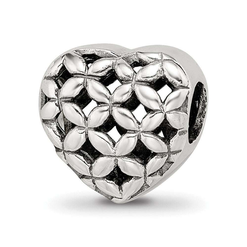 Sterling Silver Reflections Heart Bead, 10 x 10.91 mm