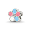 Sterling Silver Reflections Kids Enameled Flower Bead, 7.27 x 7.27 mm