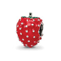 Sterling Silver Reflections Kids Enameled Strawberry Bead, 9.09 x 7.27 mm
