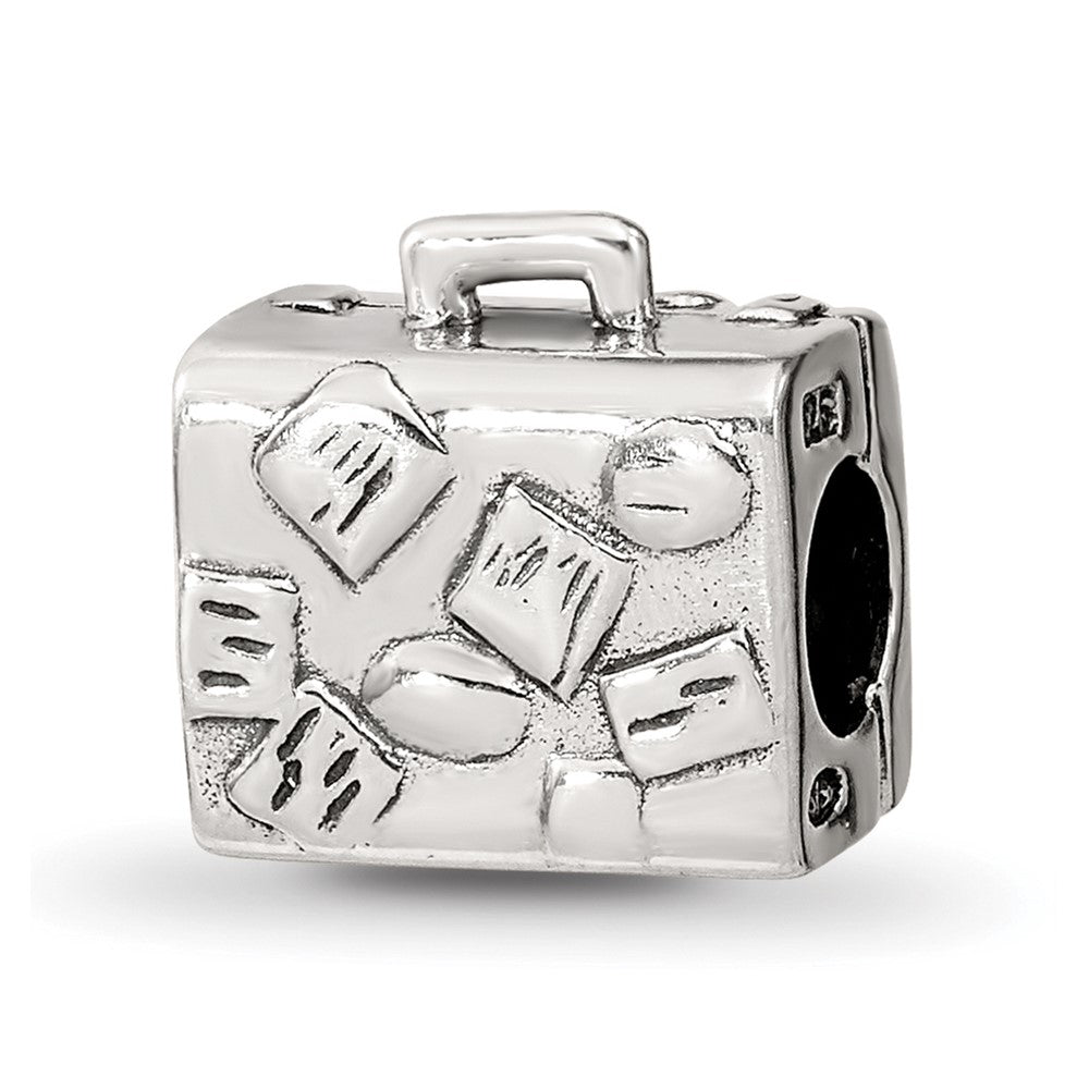 Sterling Silver Reflections Suitcase Bead, 10 x 10 mm
