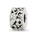 Sterling Silver Reflections Preciosa Crystal and Hearts Bead, 10.91 x 7.27 mm