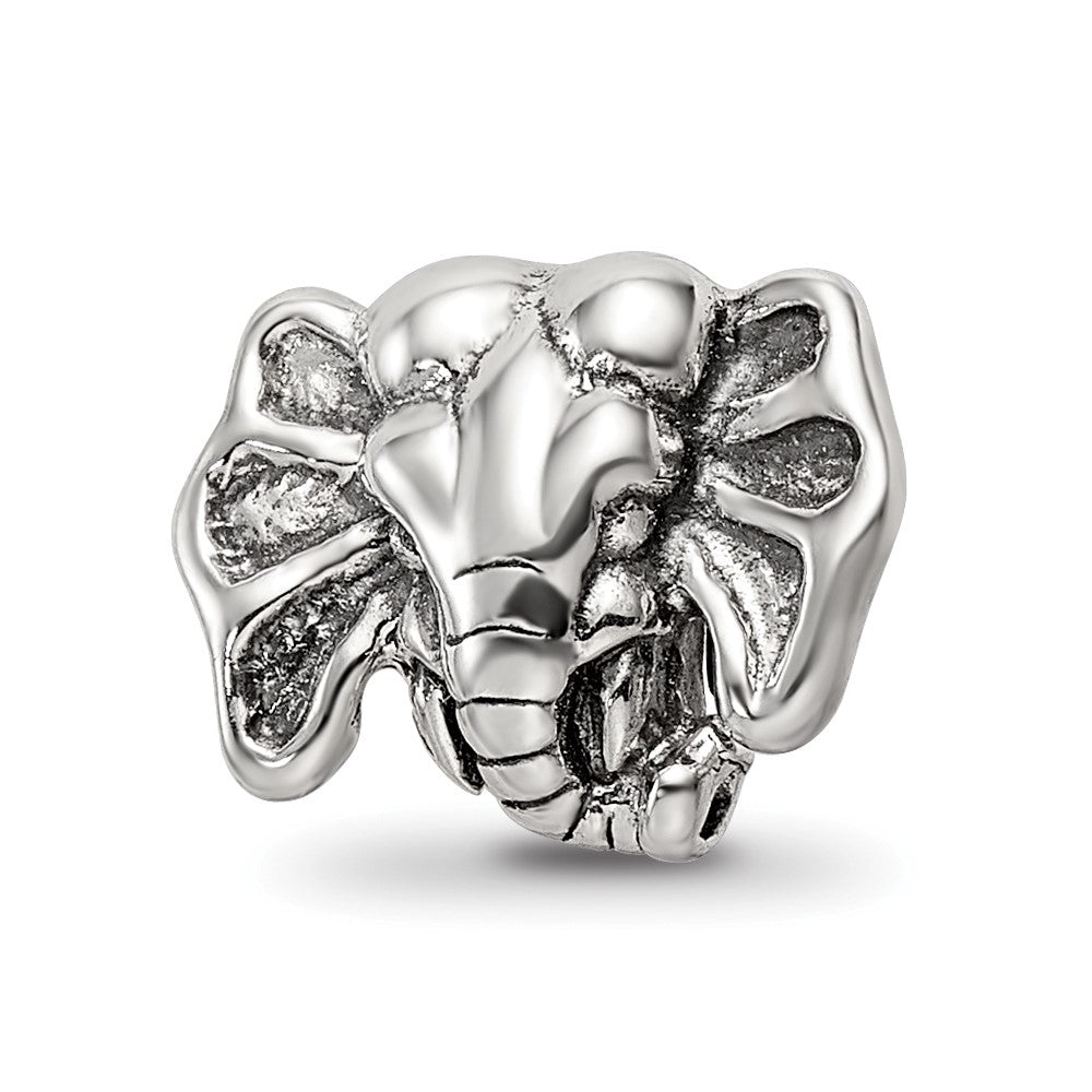 Sterling Silver Reflections Elephant Bead, 10 x 11.82 mm