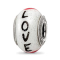 Sterling Silver Reflections Love w/Hearts Italian Glass Bead, 14.55 x 10.91 mm