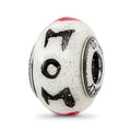 Sterling Silver Reflections Mom w/Hearts Italian Glass Bead, 14.55 x 10 mm