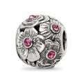 Sterling Silver Reflections Pink Preciosa Crystal Flower Bead, 10 x 9.09 mm