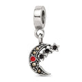 Sterling Silver Reflections Marcasite Moon & Stars Dangle Bead, 13.64 x 10 mm