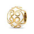 Sterling Silver Reflections Gold-plated & Enameled Bali Bead, 9.09 x 8.18 mm