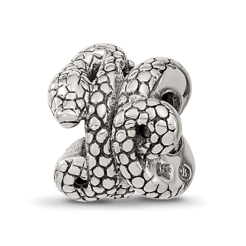 Sterling Silver Reflections Snake Bead, 10.91 x 9.09 mm