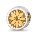 Sterling Silver Reflections Gold-plated Flower Bead, 10 x 9.09 mm