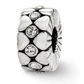 Sterling Silver Reflections Crystal Bead, 9.09 x 4.55 mm