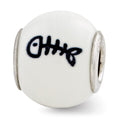 Sterling Silver Reflections Enameled Cat Theme Bead, 11.82 x 10 mm
