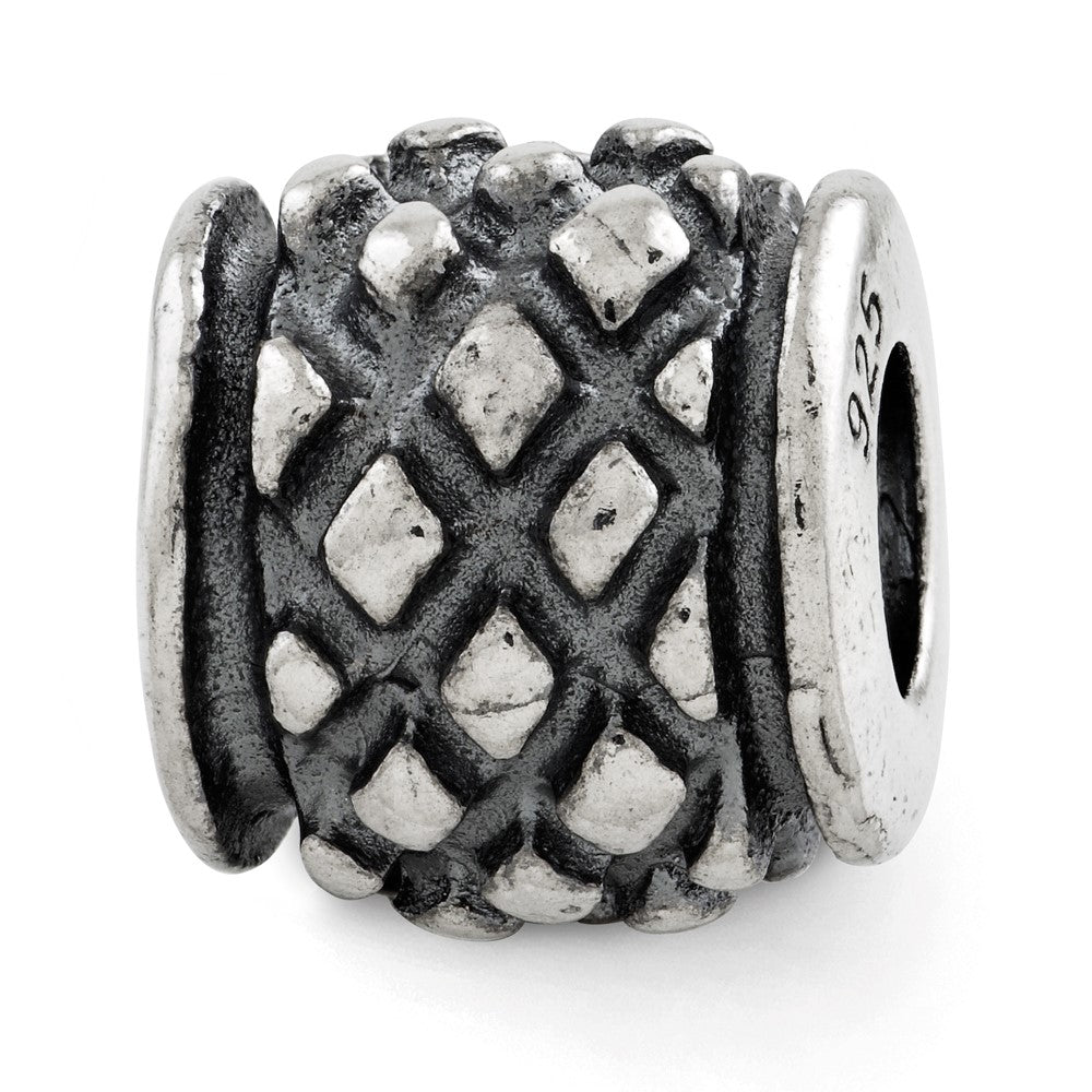 Sterling Silver Reflections Antiqued Bead, 10 x 9.09 mm
