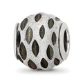 Sterling Silver Reflections Velvet Black Diamond Cut Bead, 11.82 x 10 mm