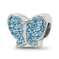 Sterling Silver Reflections Blue Preciosa Crystal Butterfly Bead, 9.09 x 11.82 mm