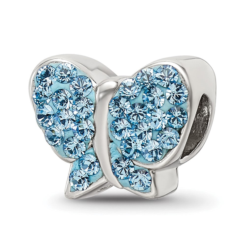 Sterling Silver Reflections Blue Preciosa Crystal Butterfly Bead, 9.09 x 11.82 mm