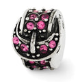 Sterling Silver Reflections Pink Crystal Buckle Bead, 10 x 8.18 mm