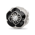 Sterling Silver Reflections Enameled Flower Preciosa Crystal Bead, 10.91 x 10.91 mm