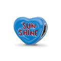 Sterling Silver Reflections Kids Sun Shine Enameled Heart Bead, 7.27 x 9.09 mm