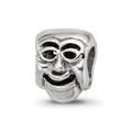 Sterling Silver Reflections Comedy Mask Bead, 8.18 x 7.27 mm