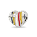 Sterling Silver Reflections Kids Enameled Heart Bead, 7.27 x 8.18 mm