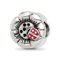 Sterling Silver Reflections Flower w/Enameled Ladybug Bead, 10 x 10 mm