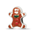 Sterling Silver Reflections Enameled Gingerbread Man Bead, 10.91 x 9.09 mm