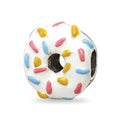 Sterling Silver Reflections Enameled Donut w/Sprinkles Bead, 10.91 x 10.91 mm