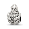 Sterling Silver Reflections Snowman Bead, 11.82 x 8.18 mm