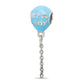 Sterling Silver Reflections Enameled Its a Boy Balloon Bead, 31.82 x 10 mm