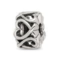 Sterling Silver Reflections Hearts Bead, 11.82 x 7.27 mm