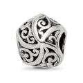 Sterling Silver Reflections Flowers & Vines Bali Bead, 10.91 x 9.09 mm
