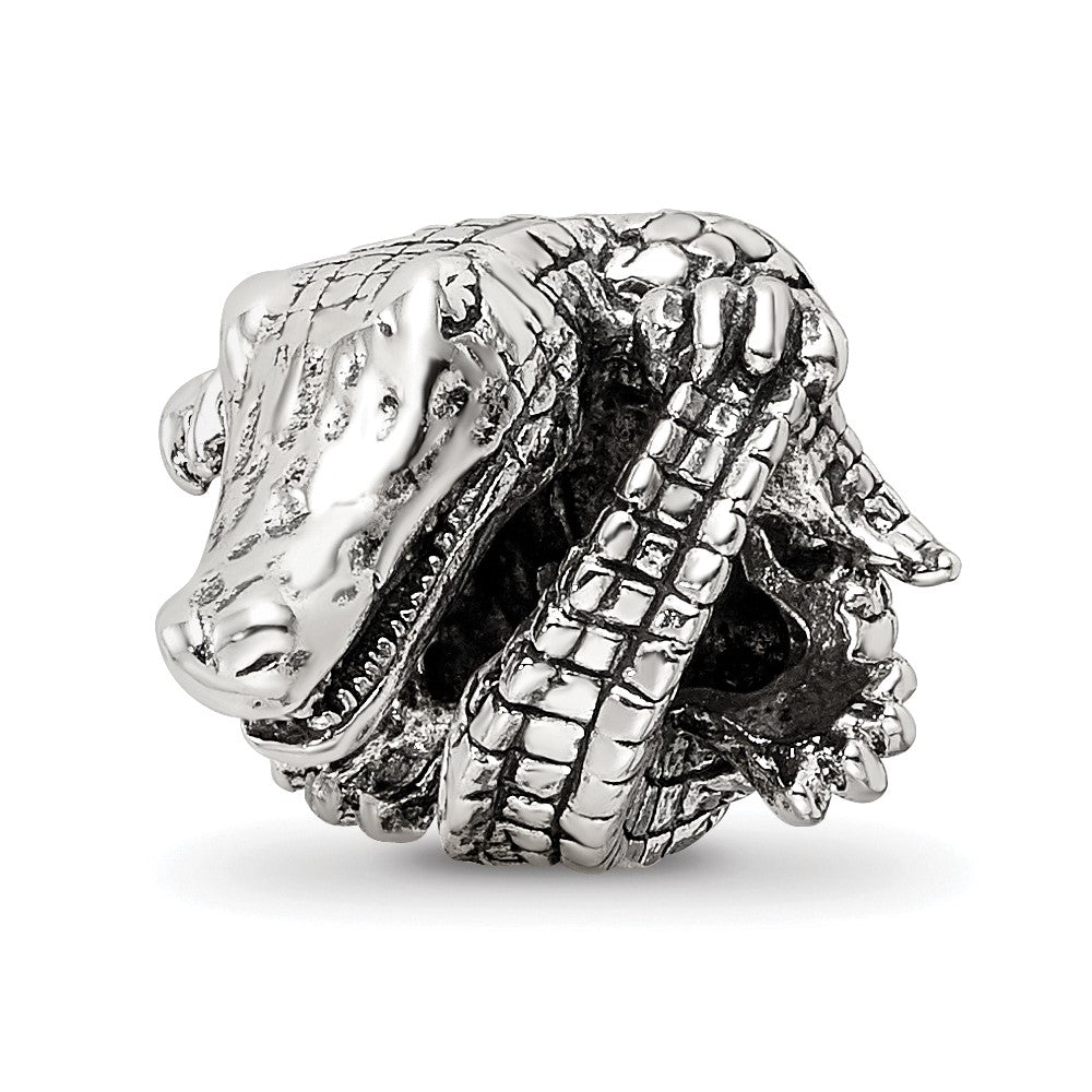 Sterling Silver Reflections Alligator Bead, 12.73 x 11.82 mm