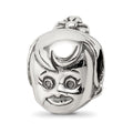 Sterling Silver Reflections Little Girl's Head Bead, 12.73 x 9.09 mm
