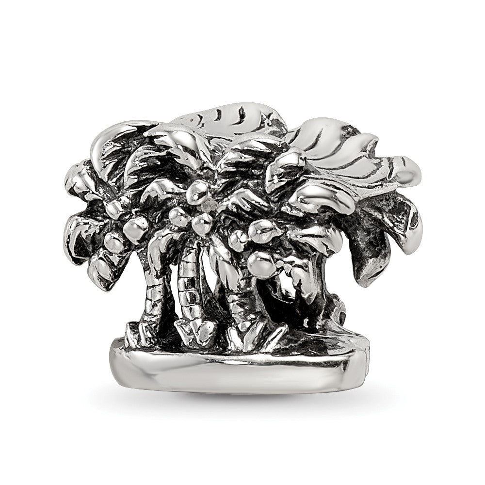 Sterling Silver Reflections Palm Trees Bead, 10.91 x 12.73 mm