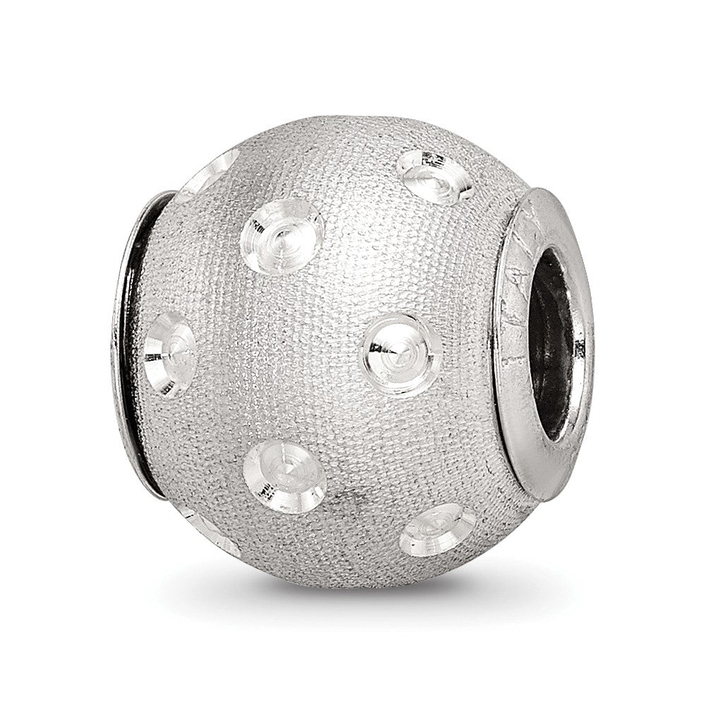 Sterling Silver Reflections Diamond-cut Bead, 11.82 x 10 mm
