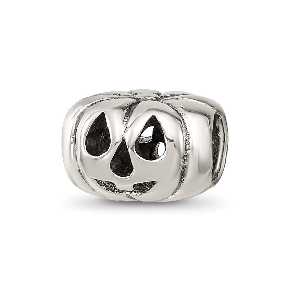 Sterling Silver Reflections Jack o Lantern Bead, 7.27 x 9.09 mm