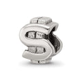 Sterling Silver Reflections Dollar Sign Bead, 9.09 x 7.27 mm