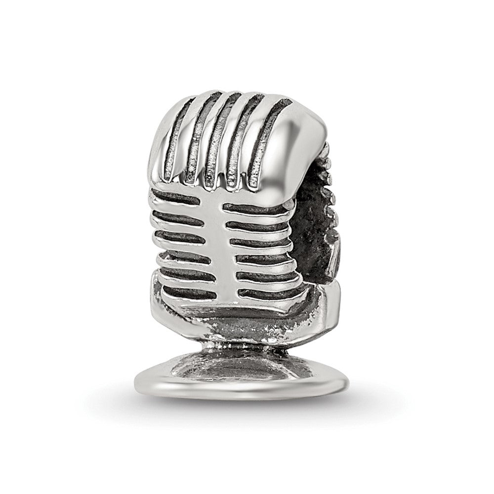 Sterling Silver Reflections Microphone Bead, 11.82 x 8.18 mm