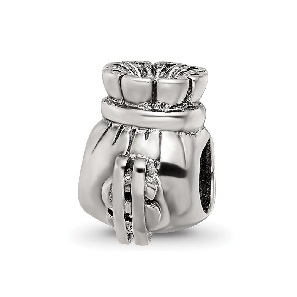 Sterling Silver Reflections Money Bag Bead, 10 x 7.27 mm