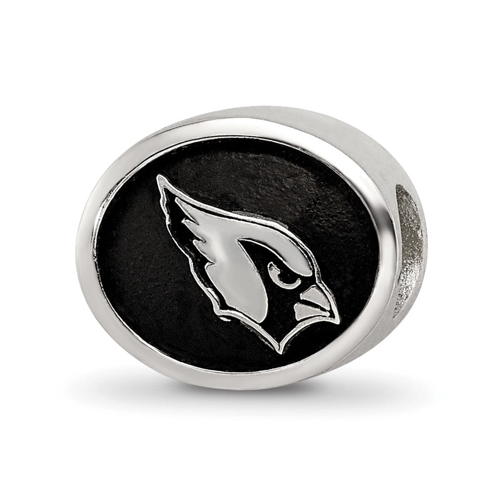 Sterling Silver Enameled LogoArt Arizona Cardinals NFL Bead, 10 x 11 mm