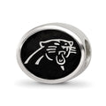 Sterling Silver LogoArt Enameled Carolina Panthers NFL Bead, 10 x 11 mm
