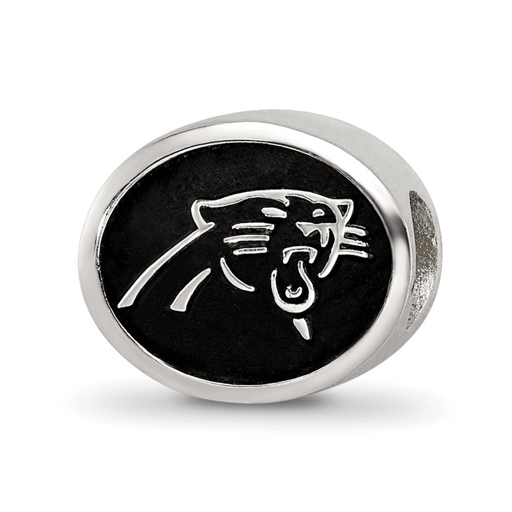 Sterling Silver LogoArt Enameled Carolina Panthers NFL Bead, 10 x 11 mm