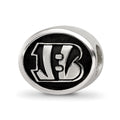 Sterling Silver LogoArt Enameled Cincinnati Bengals NFL Bead, 10 x 11 mm